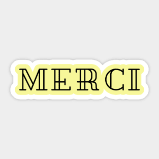 Merci Thank you French grateful Thanks minimalist design Sticker